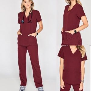 Figs Scrub Set ♥️ Burgundy Casma & Kade